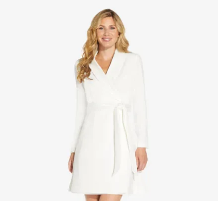 Adrianna Papell Day Dresses|Little White Dresses*Sequin Collar Tuxedo Dress In