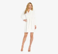 Adrianna Papell Day Dresses|Little White Dresses*Sequin Collar Tuxedo Dress In