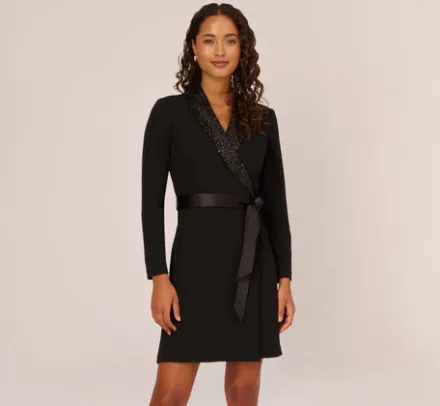 Adrianna Papell Wedding Guest Dresses|Day Dresses*Sequin Collar Tuxedo Dress In