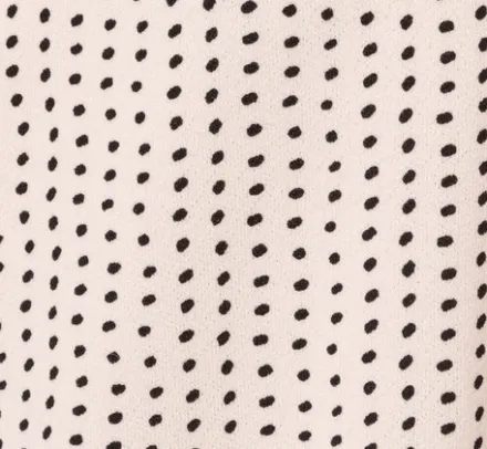Adrianna Papell Tops & Blouses*Short Sleeve Printed Top With Pleated Details In Ivory Black Seed Dot