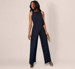 Adrianna Papell Jumpsuits*Sleeveless Asymmetrical Jumpsuit In