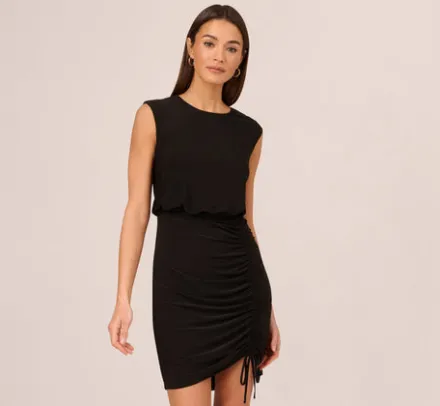 Adrianna Papell Wedding Guest Dresses|Day Dresses*Sleeveless Blouson Dress With Shirred Skirt In