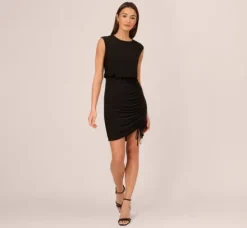 Adrianna Papell Wedding Guest Dresses|Day Dresses*Sleeveless Blouson Dress With Shirred Skirt In