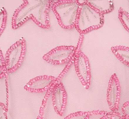 Adrianna Papell Wedding Guest Dresses|Formal Dresses*Sleeveless Blouson Mermaid Gown With Jasmine Beading In Pink Lace