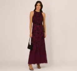 Adrianna Papell Wedding Guest Dresses|Formal Dresses*Sleeveless Blouson Mermaid Gown With Jasmine Beading In