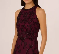 Adrianna Papell Wedding Guest Dresses|Formal Dresses*Sleeveless Blouson Mermaid Gown With Jasmine Beading In