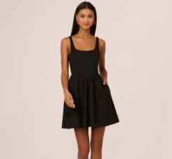 Adrianna Papell Wedding Guest Dresses|Day Dresses*Sleeveless Fit And Flare Dress With Square Neckline In