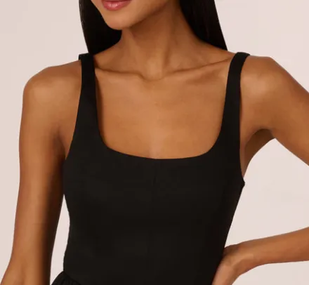 Adrianna Papell Wedding Guest Dresses|Day Dresses*Sleeveless Fit And Flare Dress With Square Neckline In