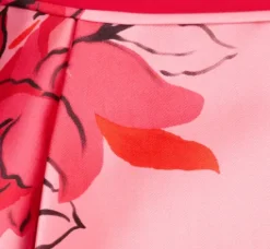 Adrianna Papell Wedding Guest Dresses|Petite-Friendly*Sleeveless Midi Dress With Floral Printed Mikado Skirt In Pink Red Multi