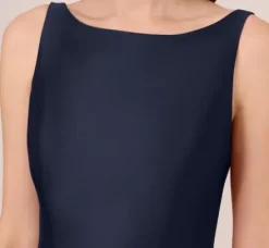 Adrianna Papell Wedding Guest Dresses|Petite-Friendly*Sleeveless Mikado Fit And Flare Midi Dress With V-Back In