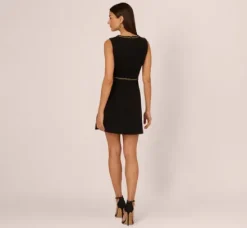 Adrianna Papell Wedding Guest Dresses|Day Dresses*Sleeveless Scuba A Line Dress With Tweet Accents In