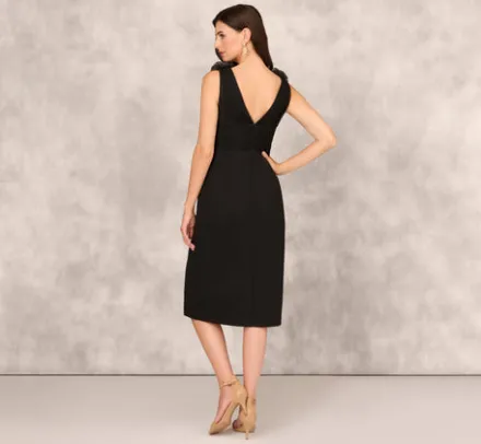 Adrianna Papell Wedding Guest Dresses|Petite-Friendly*Sleeveless Sheath Dress With Ruffle Accents In