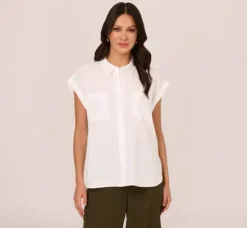 Adrianna Papell Tops & Blouses|Co-Ord Sets*Sleeveless Utility Shirt With Chest Pockets In