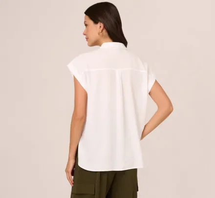 Adrianna Papell Tops & Blouses|Co-Ord Sets*Sleeveless Utility Shirt With Chest Pockets In