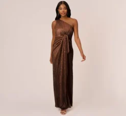 Adrianna Papell Wedding Guest Dresses|Formal Dresses*Stardust Pleated Draped One Shoulder Gown In