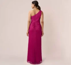 Adrianna Papell Wedding Guest Dresses|Formal Dresses*Stardust Pleated Draped One Shoulder Gown In