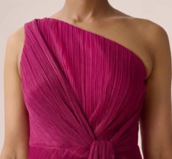 Adrianna Papell Wedding Guest Dresses|Formal Dresses*Stardust Pleated Draped One Shoulder Gown In
