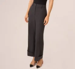 Adrianna Papell Pants & Skirts|Co-Ord Sets*Straight Leg Cuffed Pant With Elastic Back In Heather Steel