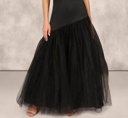 Adrianna Papell Wedding Guest Dresses|Formal Dresses*Strapless Mikado Ball Gown With Mesh Skirt In