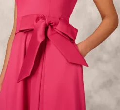 Adrianna Papell Wedding Guest Dresses|Formal Dresses*Stretch Mikado Ball Gown With Self Tie Sash In Faded Azalea