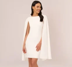 Adrianna Papell Ap Exclusives|Day Dresses*Structured Cape Sheath Dress In
