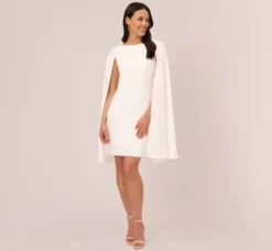 Adrianna Papell Ap Exclusives|Day Dresses*Structured Cape Sheath Dress In