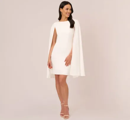 Adrianna Papell Ap Exclusives|Day Dresses*Structured Cape Sheath Dress In
