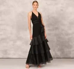 Adrianna Papell Wedding Guest Dresses|Formal Dresses*Tiered Trumpet Dress With Ruffles In