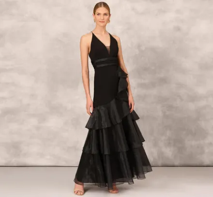 Adrianna Papell Wedding Guest Dresses|Formal Dresses*Tiered Trumpet Dress With Ruffles In