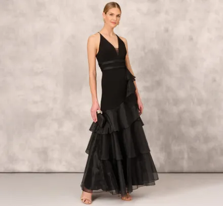 Adrianna Papell Wedding Guest Dresses|Formal Dresses*Tiered Trumpet Dress With Ruffles In