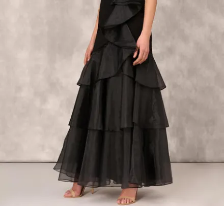 Adrianna Papell Wedding Guest Dresses|Formal Dresses*Tiered Trumpet Dress With Ruffles In