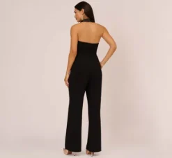 Adrianna Papell Jumpsuits*Tuxedo Jumpsuit With Halter Neckline In