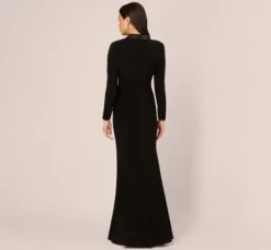 Adrianna Papell Wedding Guest Dresses|Formal Dresses*Tuxedo Mermaid Gown With Long Sleeves In