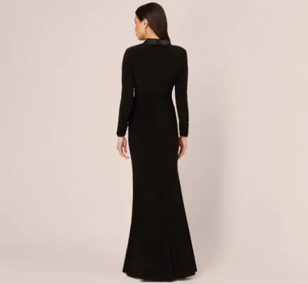Adrianna Papell Wedding Guest Dresses|Formal Dresses*Tuxedo Mermaid Gown With Long Sleeves In