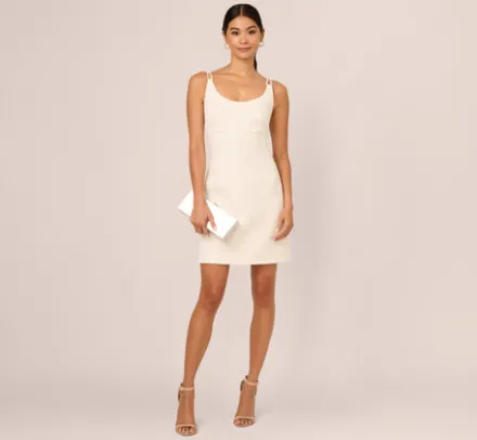 Adrianna Papell Day Dresses*Tweed Pearl Short Dress In