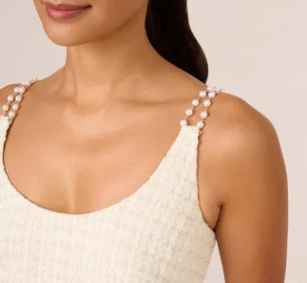 Adrianna Papell Day Dresses*Tweed Pearl Short Dress In