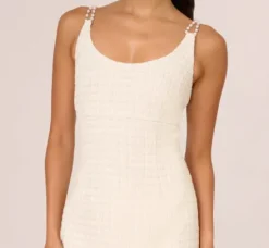 Adrianna Papell Day Dresses*Tweed Pearl Short Dress In