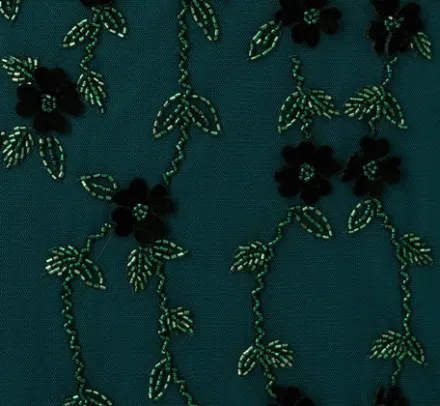 Adrianna Papell Wedding Guest Dresses|Formal Dresses*Velvet Floral Beaded Gown With Sheer Tank Straps In Gem Green