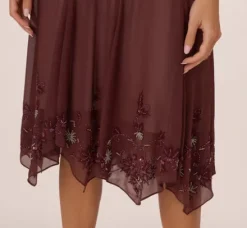 Adrianna Papell Wedding Guest Dresses|Ap Exclusives*Vintage Beaded Midi Fairy Dress With Sharkbite Hem In