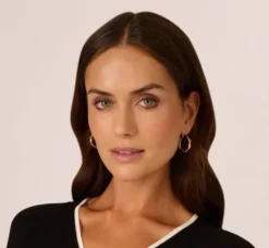 Adrianna Papell Tops & Blouses|Sweaters*V Neck Pullover Sweater With Contrast Tipping In Black Ivory