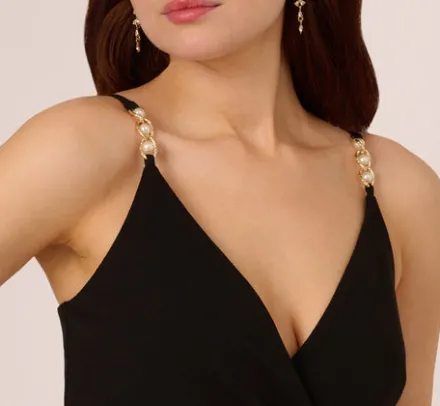 Adrianna Papell Jumpsuits|Day Dresses*Wide Leg Jumpsuit With Pearl Chain Spaghetti Straps In